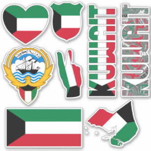 Fantastisk Kuwait Shapes National Symbols Klistermärken