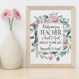 Fantastisk Lachers Blommigt Scripture Poster