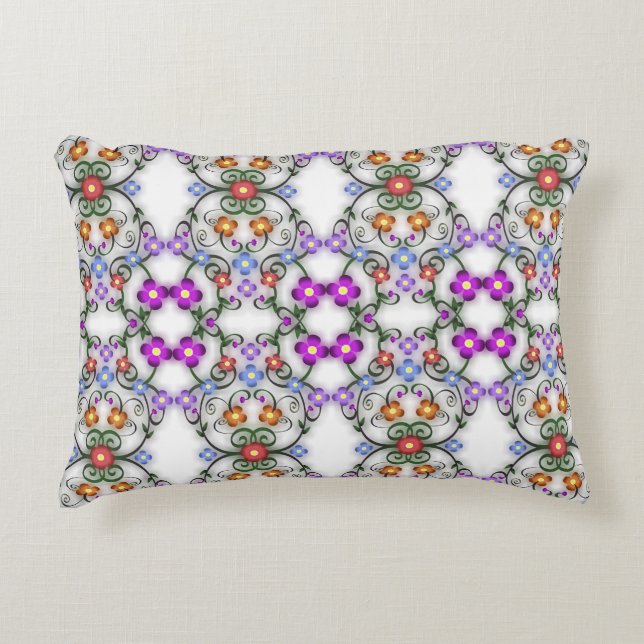 Fantastisk Lacy Titta på Flowers Rosa Prydnadskudde (Framsidan)