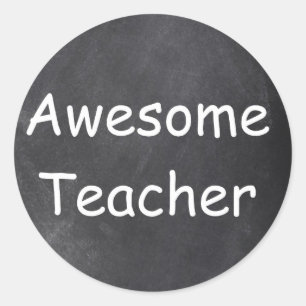 Fantastisk Lärare Chalkboard Design Gift Idea Runt Klistermärke
