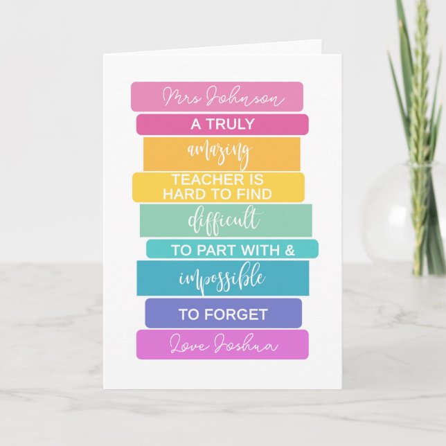 fantastisk lärare har svårt att glömma kort (Framsida)