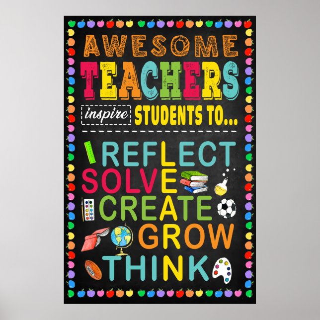 Fantastisk Lärare Inspire Student Classroom Poster (Framsidan)