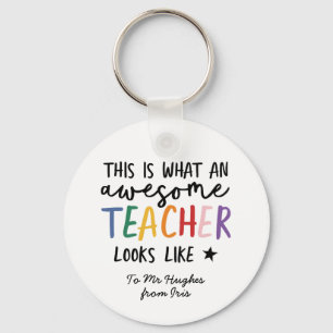 Fantastisk-lärarens moderna typografi, regnbågspre nyckelring