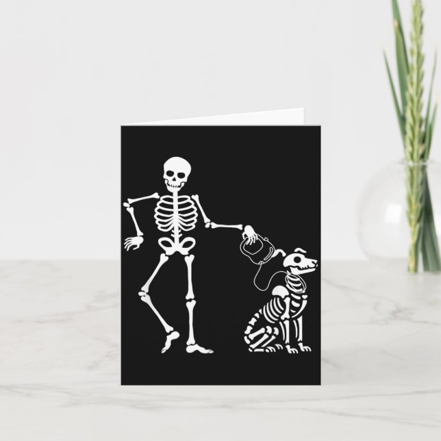 Fantastisk läskig kuslig Halloween-design Skelett Kort (Framsida)