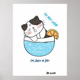 Fantastisk Lazy Cat Sarkastic Meme Humor Anpassnin Poster