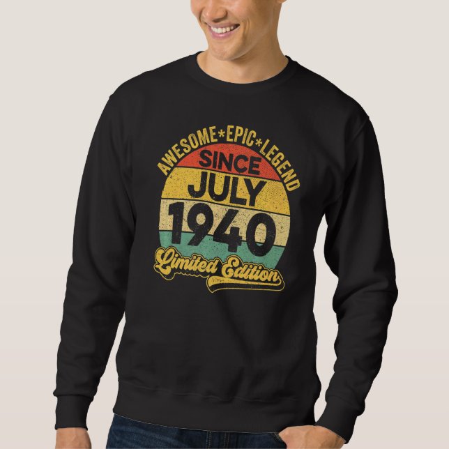 Fantastisk Legend sedan juli 1940 82:a födelsedage Lång Ärmad Tröja (Framsida)
