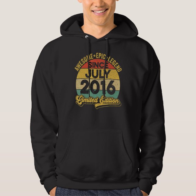 Fantastisk Legend sedan juli 2016 6e födelsedag 6  Hoodie (Framsida)