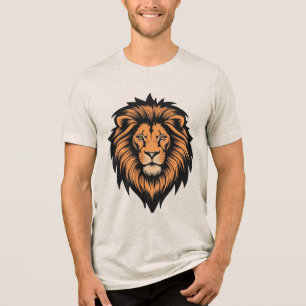 Fantastisk Lejon chef Tatto Stil Tri-Blend Shirt T