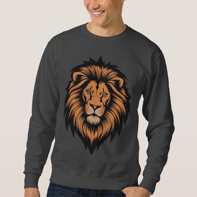 Fantastisk Lejon Tattoo Stil Sweatshirt (Framsida)
