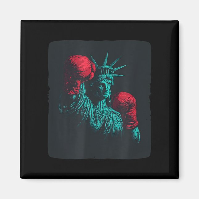 Fantastisk Liberty with Boxing Glove Costume Magnet (Framsidan)