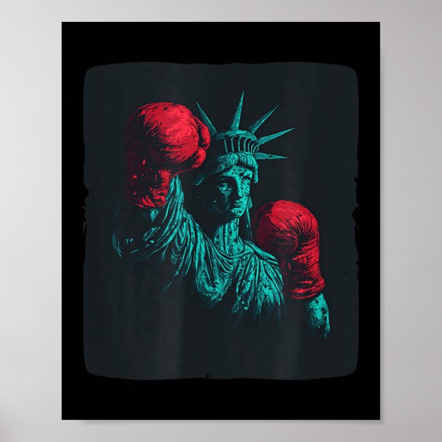 Fantastisk Liberty with Boxing Glove Costume Poster (Framsidan)