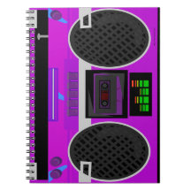 Fantastisk lila illustrerad 80-tals boombox
