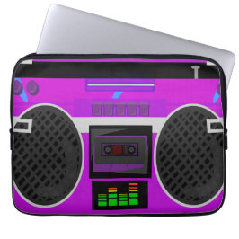 Fantastisk lila illustrerad 80-tals boombox laptop fodral