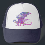 Fantastisk Lila Mosaic Dragon på vitt Keps<br><div class="desc">Bright lila färg gör en vackert regal drake</div>