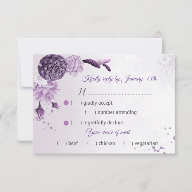 Fantastisk lila shades blommor OSA av måltid Kort (Framsida)