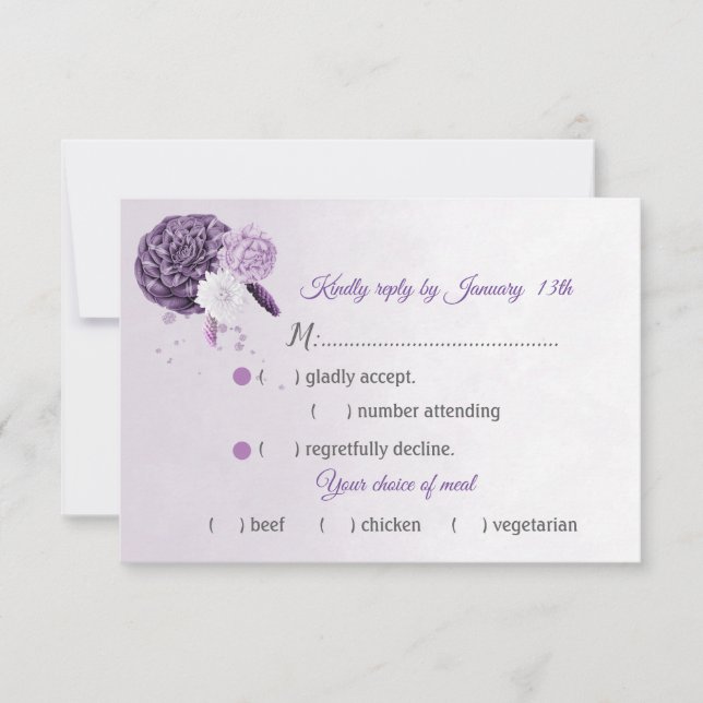 Fantastisk lila shades blommor OSA av måltid Kort (Framsida)