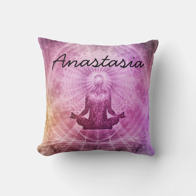 Fantastisk Lila Yoga Kudde (Framsida)