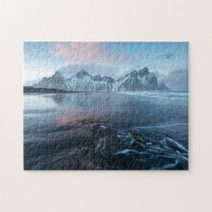 Fantastisk ljus på Island Stokksnes, Vestrahorn Pussel