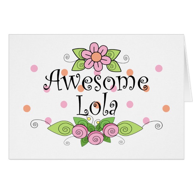 Fantastisk Lola T-Shirt Hälsningskort (Framsidan Horizontal)