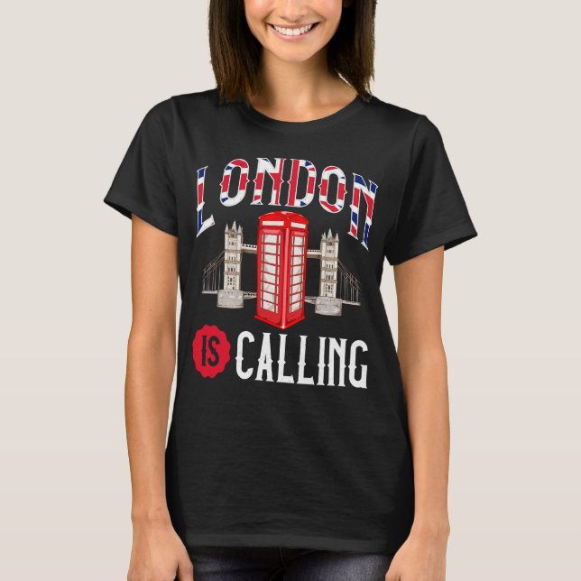 Fantastisk London Calling Skyline UK T Shirt (Framsida)