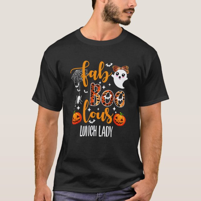 Fantastisk lunchdame lärare Halloween T Shirt (Framsida)