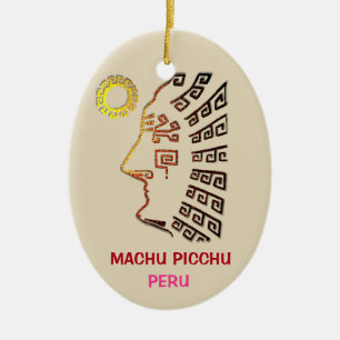 Fantastisk Machu Picchu-ritning Julgransprydnad Keramik