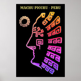Fantastisk Machu Picchu-ritning Poster