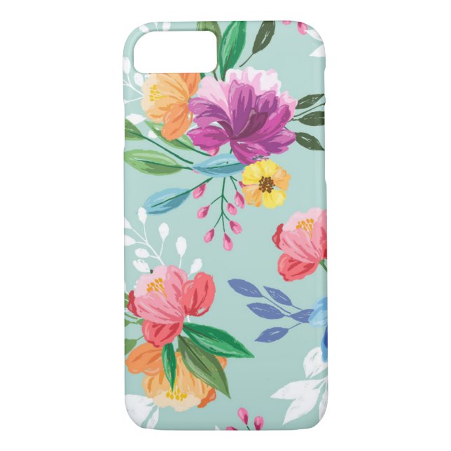 Fantastisk målade blommor Case-Mate iPhone skal (Baksida)
