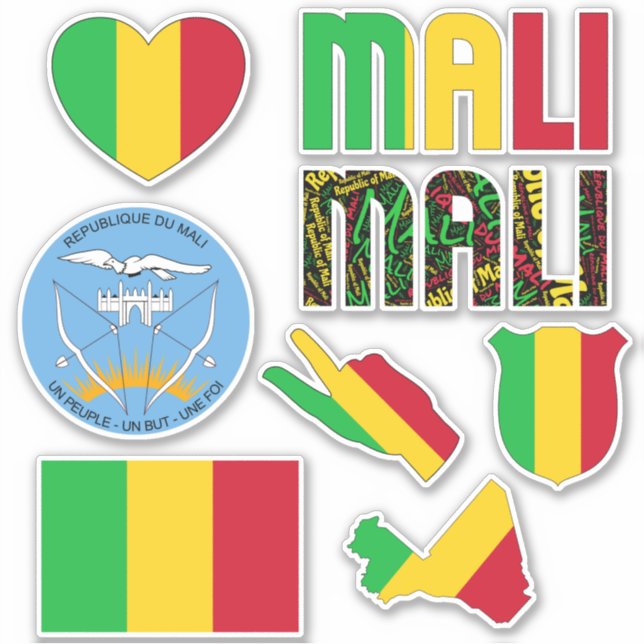 Fantastisk Mali Shapes National Symbols Klistermärken (Framsida)