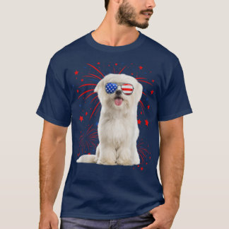 Fantastisk Maltesiska Hund Amerikanska Flagga 4 ju T Shirt