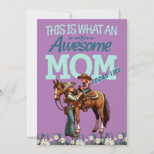 Fantastisk Mamma Cowgirl Mors Dag Personlig Kort