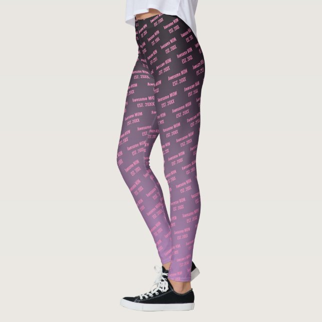 Fantastisk Mamma, Est. 20XX. Mors dag Leggings (Vänster)