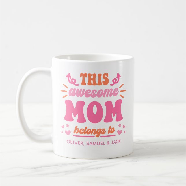 Fantastisk mamma rosa orange kaffemugg (Vänster)