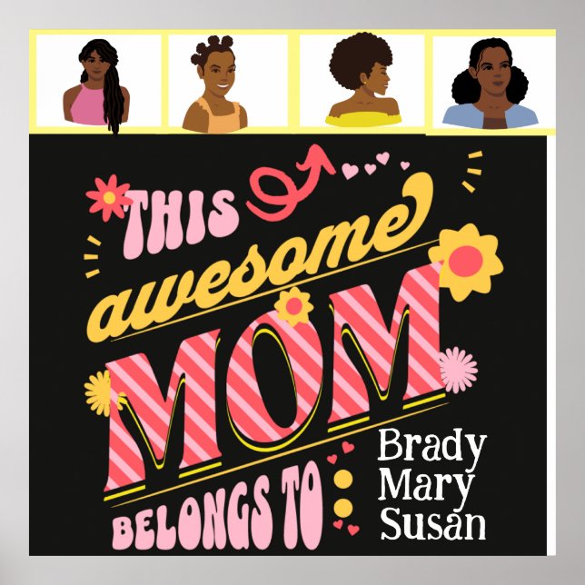 Fantastisk Mamma! Skämt, roligt, poster för Mamma. (Framsidan)