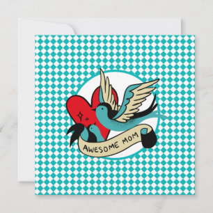 Fantastisk Mamma Tatto och Harlequin Mors dag Kort