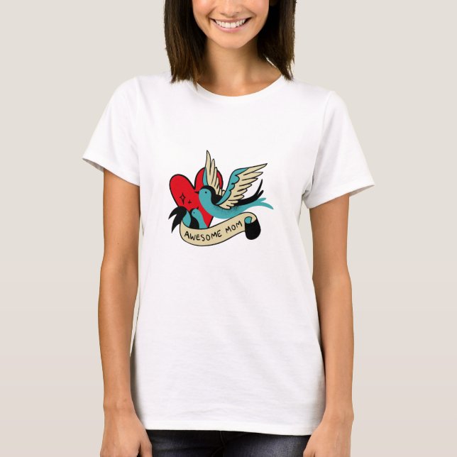 Fantastisk Mamma Tattoo T Shirt (Framsida)