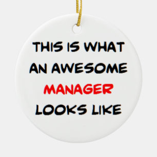 fantastisk manager kaffe mugg julgransprydnad keramik