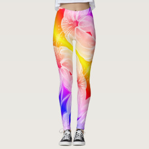 Fantastisk mångfärgad liljablomma leggings