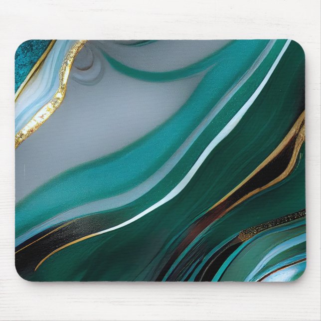 Fantastisk marble trendig modern musmatta (Framsidan)