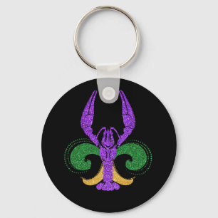 Fantastisk Mardi Gras Fleur Lis Kräftor New Orlean Nyckelring