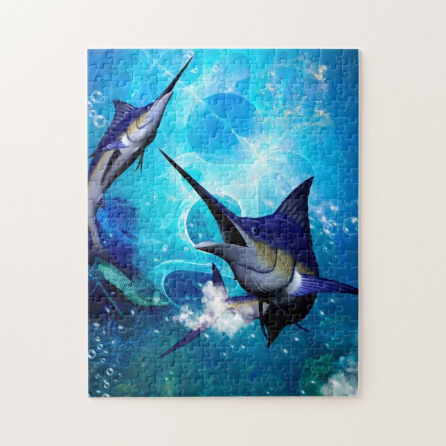 Fantastisk marlin med bubblor pussel (Vertikal)