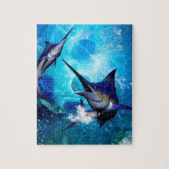 Fantastisk marlin med bubblor pussel (Vertikal)
