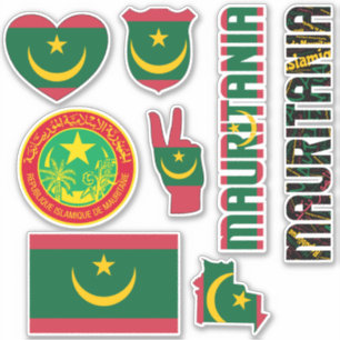 Fantastisk Mauretanien formar nationella symboler Klistermärken