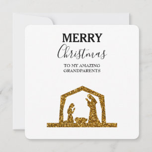 Fantastisk med julkort - morföräldrar - Nativitet