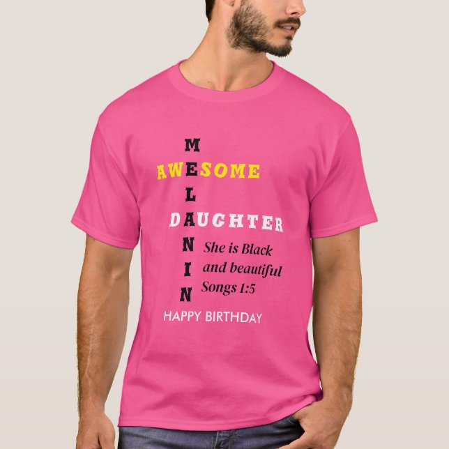 FANTASTISK MELANIN DAUGHTER Christian Birthday T Shirt (Framsida)
