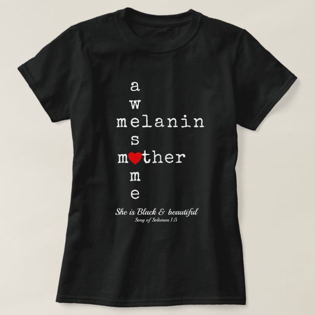 FANTASTISK MELANIN MOR | Christian Mors dag T Shirt (Design framsida)