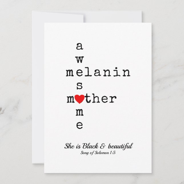 FANTASTISK MELANIN MOR | Fanti Proverb Julkort (Framsida)