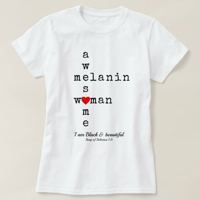 FANTASTISK MELANIN WOMAN | Christian Scripture T Shirt (Design framsida)