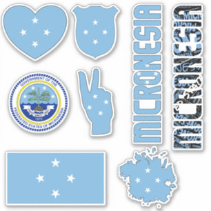 Fantastisk Micronesia formar nationella symboler Klistermärken