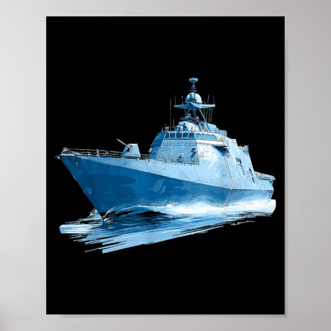 Fantastisk militärfartygsgrafik poster (Framsidan)